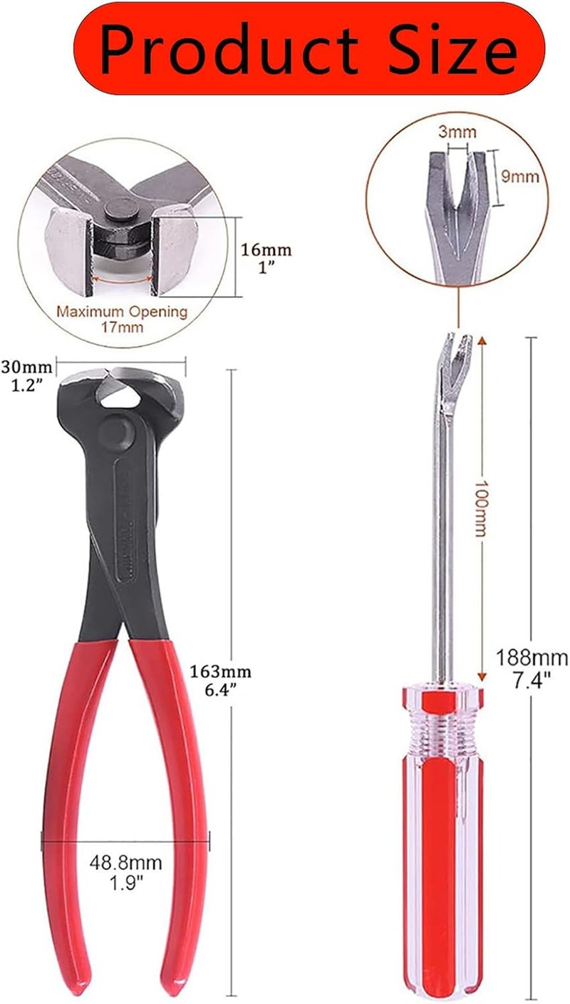 PUWANY 2pcs Upholstery Staple Remover Tool with Nail Puller Pliers Tack Puller Staple Puller, Nail Remover Tool for Furniture Floor Carpet Wall Wooden Case Photo Frame - Image 2